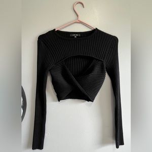 Brand new Pseudio Black Long Sleeve Crop Top